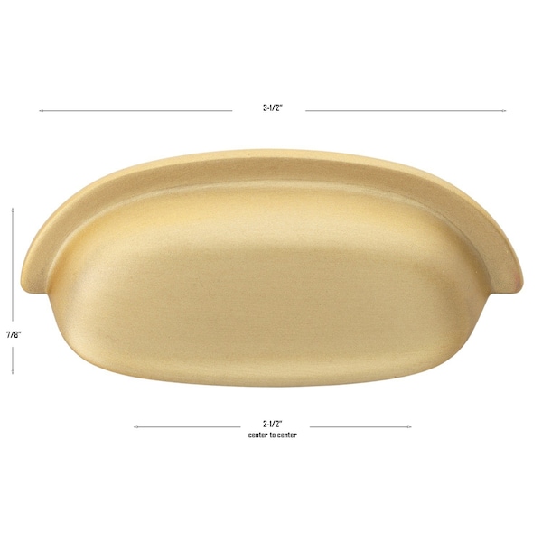 Gliderite Hardware 2-1/2 in. Center to Center Satin Gold Classic Bin Pull - 4081-SG, 5PK - 4081-SG-5