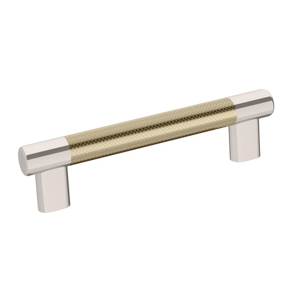 Amerock Esquire 5-1/16 in 128 mm Center-to-Center Polished Nickel/Golden Champagne Cabinet Pull - BP36558PNBBZ
