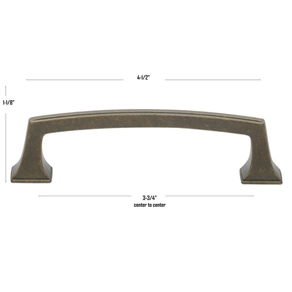 Gliderite Hardware 3-3/4 in. Center to Center Cabinet Base Pull - 87380-96-AB, 5PK - 87380-96-AB-5