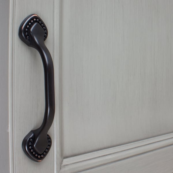 Gliderite Hardware 3 in. Center to Center  Oil Rubbed Bronze Beaded Spade Cabinet Pull - 4354-ORB, 25PK - 4354-ORB-25