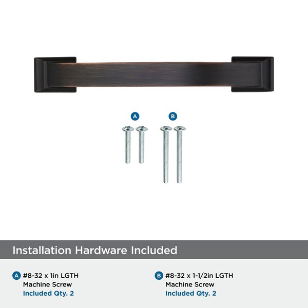 Amerock Candler 3-3/4 in 96 mm Center-to-Center Oil-Rubbed Bronze Cabinet Pull, 10PK - 10PK29355ORB