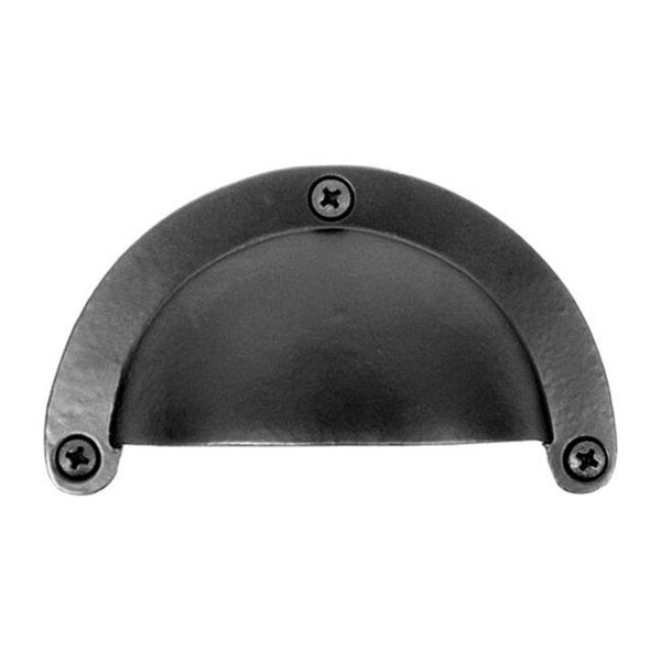 Acorn Mfg Acorn APVBP Forged Iron 3-5/8" Cabinet Cup/Bin Pull - Black - APVBP