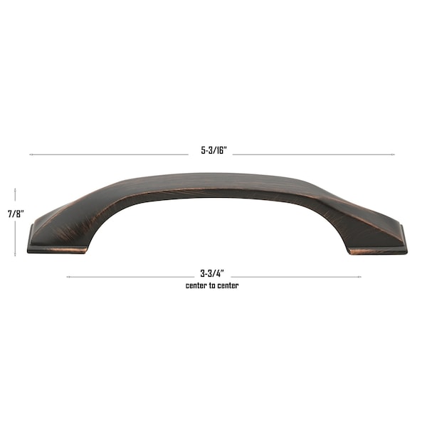 Gliderite Hardware 3-3/4 in. Center to Center Solid Twisted Bar Pull Oil Rubbed Bronze, 25PK - 4841-96-ORB-25