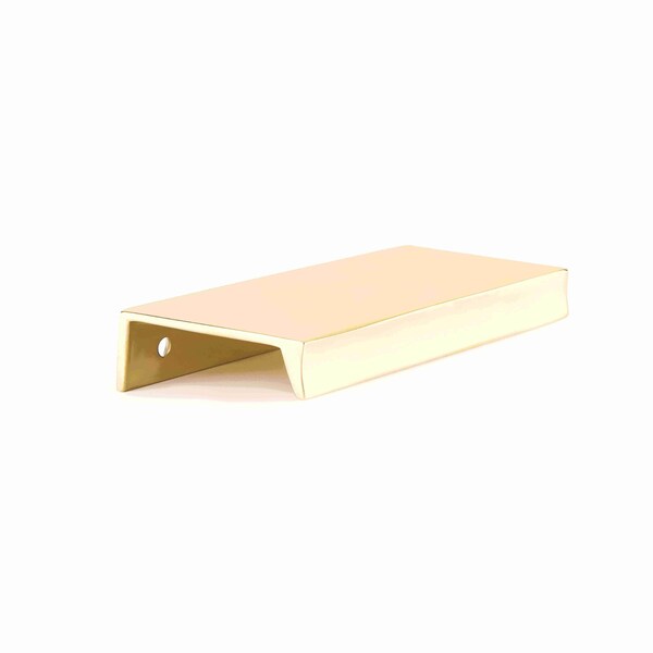 Schaub 4in Center to Center Sabre Edge Pull Unlacquered Brass Finish - 10011-UNBR
