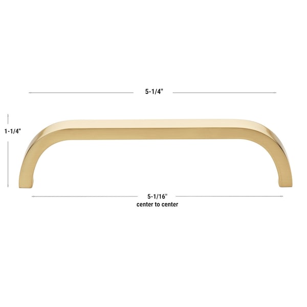 Gliderite Hardware 5-1/16 in. Center to Center Curved Bar Pull Champagne Gold, 5PK - 4843-128-CHPG-5
