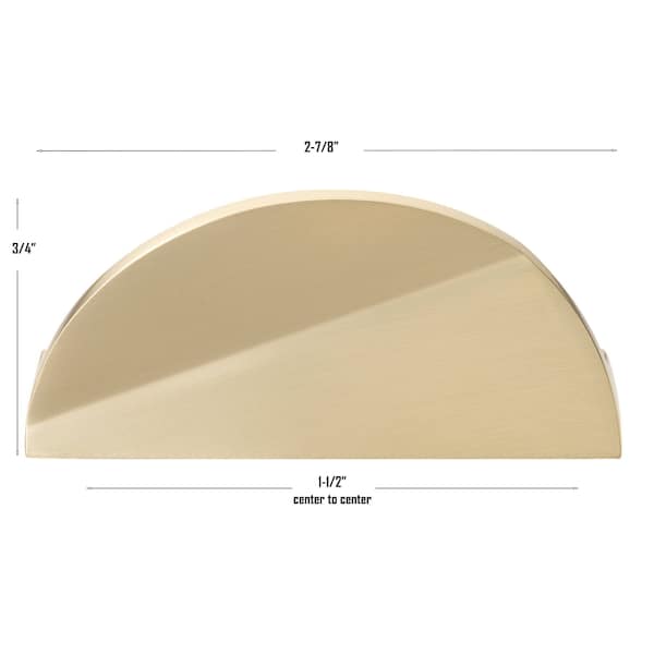 Gliderite Hardware 1-1/2 in. Center to Center Semi Circle Knob Champagne Gold - 4844-CHPG-1