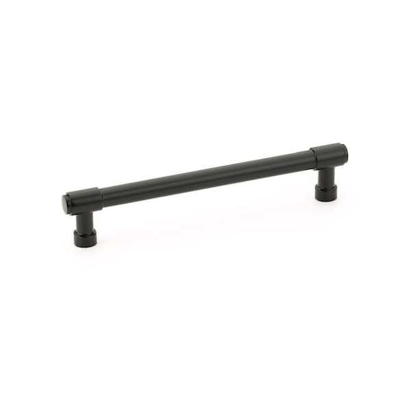 Emtek Jasper Cabinet Pull with 6 in Center to Center Flat Black Finish - 86689US19