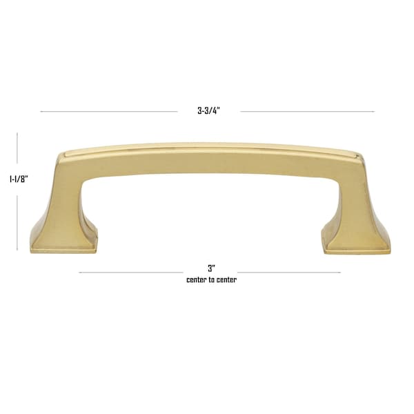 Gliderite Hardware 3 in. Center to Center Classic Base Pull Cabinet Hardware Handle - 87380-SG, 25PK - 87380-SG-25