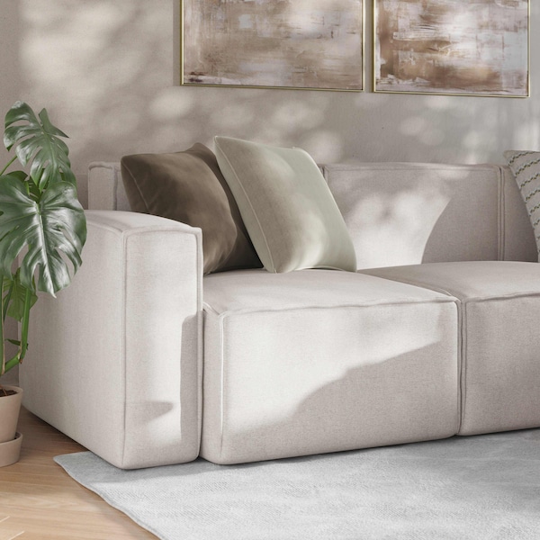 Flash Furniture Bridgetown Luxury Modular Sectional Sofa, Left Side with Arm Rest, Cream - IS-IT2231-LC-CRM-GG