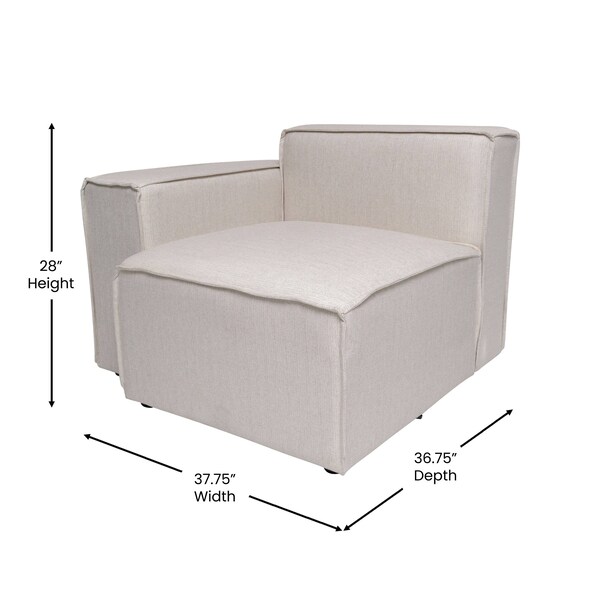 Flash Furniture Bridgetown Luxury Modular Sectional Sofa, Left Side with Arm Rest, Cream - IS-IT2231-LC-CRM-GG