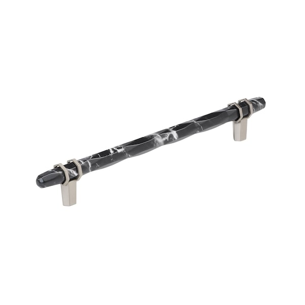 Amerock Carrione 8 inch 203mm Center-to-Center Marble Black/Satin Nickel Cabinet Pull - BP36663MBKG10