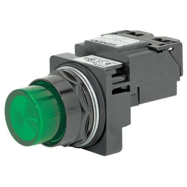 Siemens Luz piloto, Transformador, Verde, 240VAC, 30mm - 52BL4H3