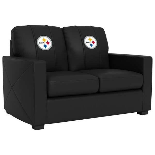 Dreamseat Silver Loveseat with Pittsburgh Steelers Primary Logo - XZ7759003LSCDBK-PSNFL21040