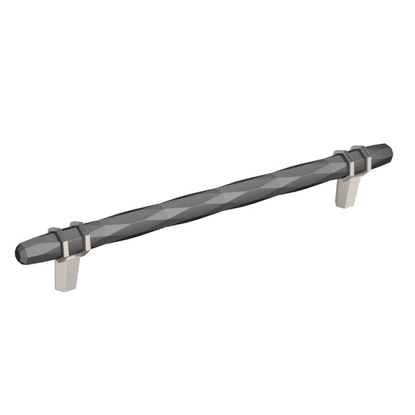Amerock London 8 in 203 mm Center-to-Center Black Chrome/Satin Nickel Cabinet Pull - BP36663BCRG10