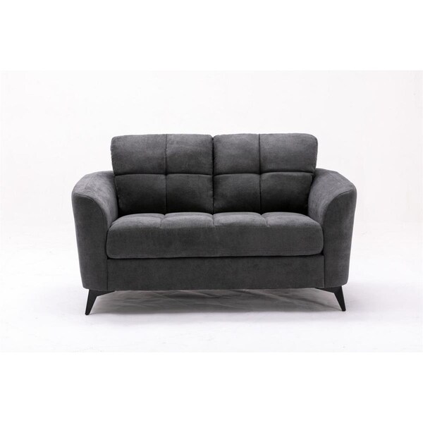Benjara 60 in. Odin Modern Loveseat with Tufted Cushions, Gray - BM287593