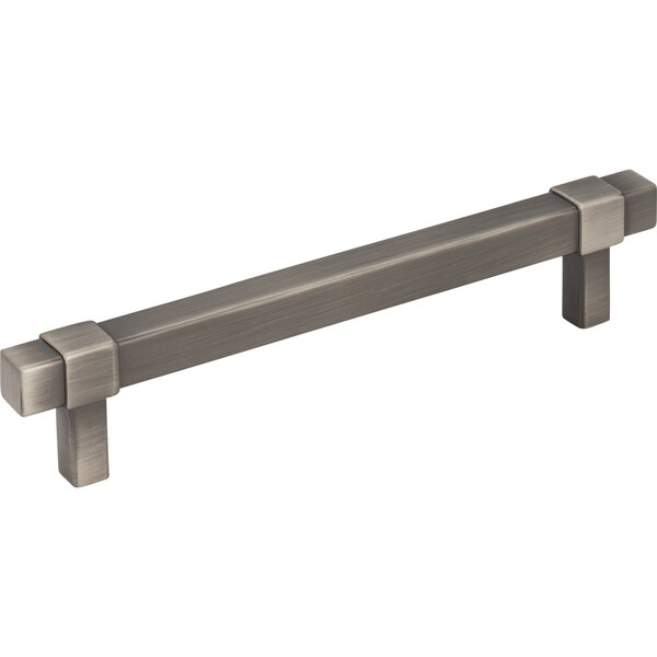 Jeffrey Alexander 128 mm Center-to-Center Brushed Pewter Square Zane Cabinet Pull - 293-128BNBDL