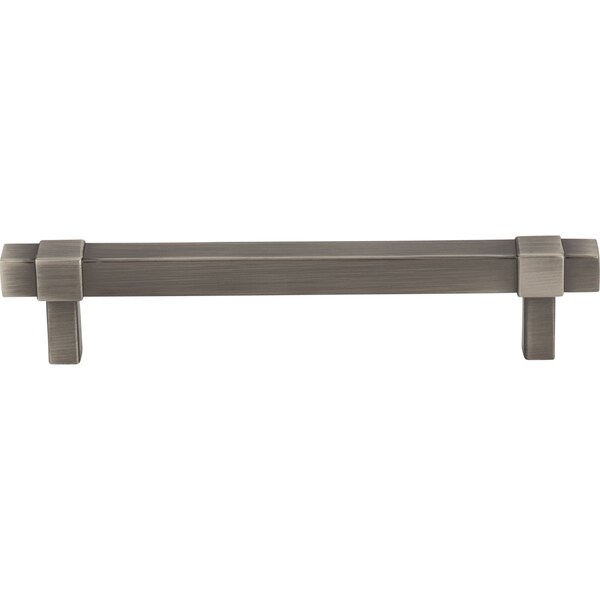 Jeffrey Alexander 128 mm Center-to-Center Brushed Pewter Square Zane Cabinet Pull - 293-128BNBDL