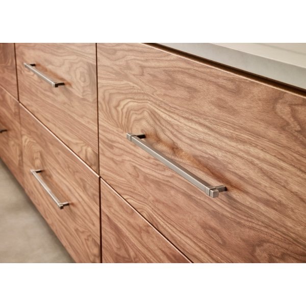 Jeffrey Alexander 128 mm Center-to-Center Brushed Pewter Square Zane Cabinet Pull - 293-128BNBDL