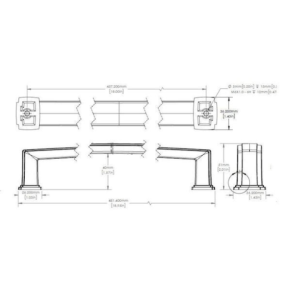 Richelieu 18-inch (457 mm) Center to Center Chrome Transitional Cabinet Pull - BP867518140