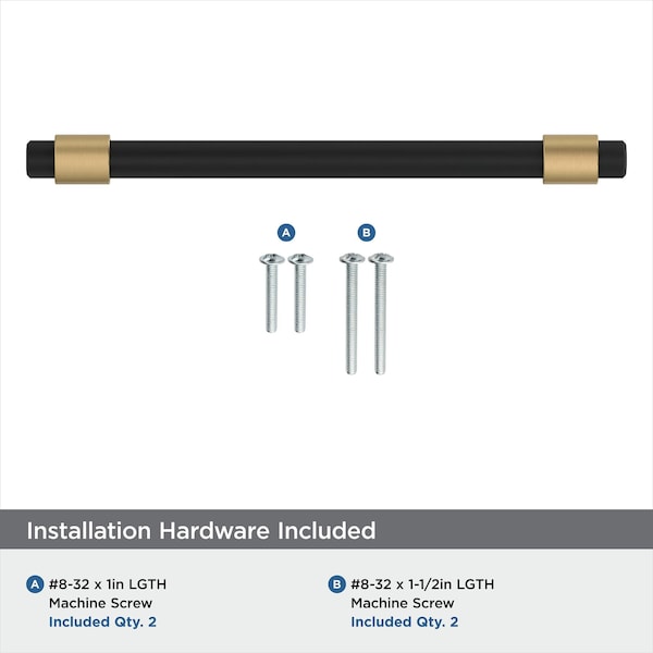 Amerock Mergence 5-1/16 in 128 mm Center-to-Center Matte Black/Champagne Bronze Cabinet Pull - BP36859FBCZ