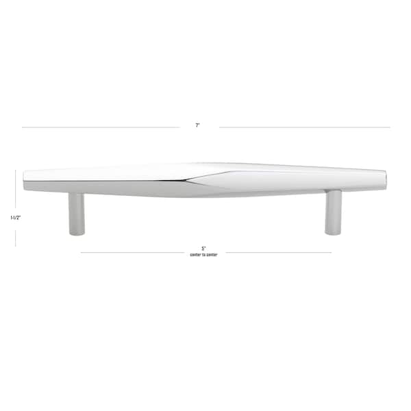 Gliderite Hardware 5-1/16 in. Center to Center Faceted Bar Pull Polished Chrome - 4789-128-PC-1