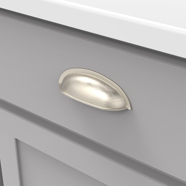 Hickory Hardware Cup Pull 3 Inch Center to Center - P3077-SN