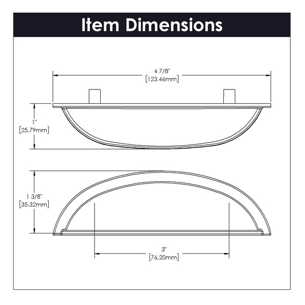 Hickory Hardware Cup Pull 3 Inch Center to Center - P3077-SN
