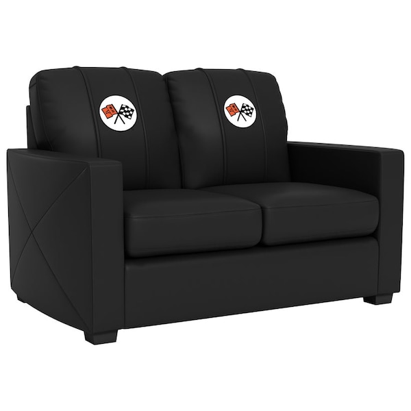 Dreamseat Silver Loveseat with Corvette C2 Logo - XZ7759003LSCDBK-PSGMC61040