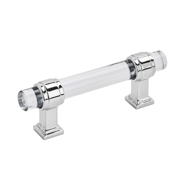 Amerock Glacio 3 in 76 mm Center-to-Center Clear/Polished Chrome Cabinet Pull - BP36659C26