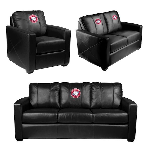 Dreamseat Silver Loveseat with Professional Bull Riders Vintage Logo - XZ7759003LSCDBK-PSPBR0002