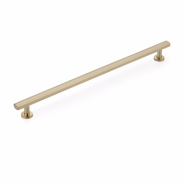 Schaub 12in Center to Center Heathrow Cabinet Pull Signature Satin Brass Finish - 563-SSB