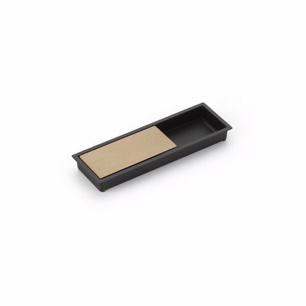 Schaub 6-1/4in x 2in Modo Recessed Cabinet Pull Matte Black and Signature Satin Brass Finish - 1210-MB-SSB
