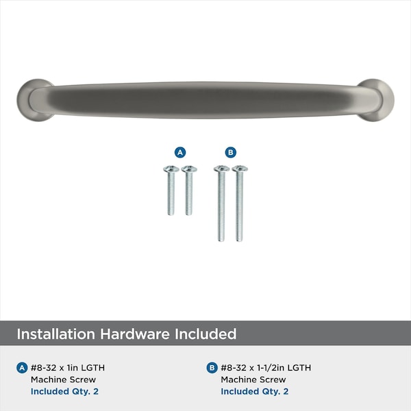 Amerock Renown 5-1/16 in 128 mm Center-to-Center Satin Nickel Cabinet Pull - BP36795G10