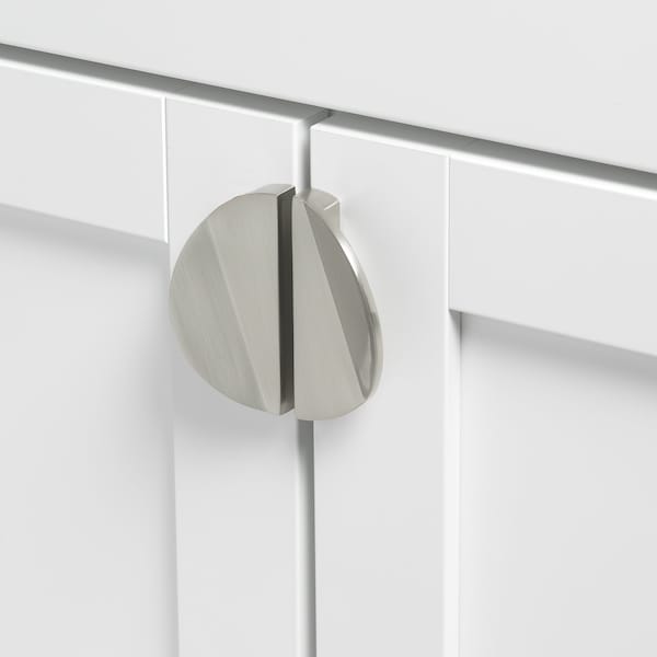 Gliderite Hardware 1-1/2 in. Center to Center Semi Circle Knob Satin Nickel - 4844-SN-1