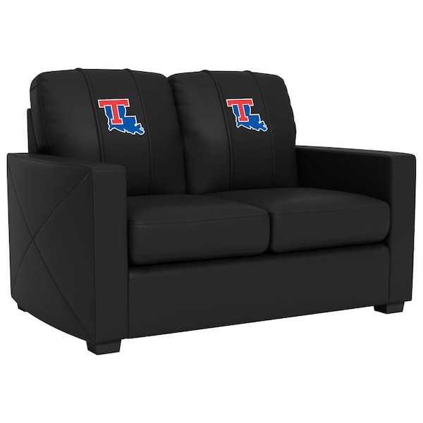 Dreamseat Silver Loveseat with Louisiana Tech Bulldogs Logo - XZ7759003LSCDBK-PSCOL13340