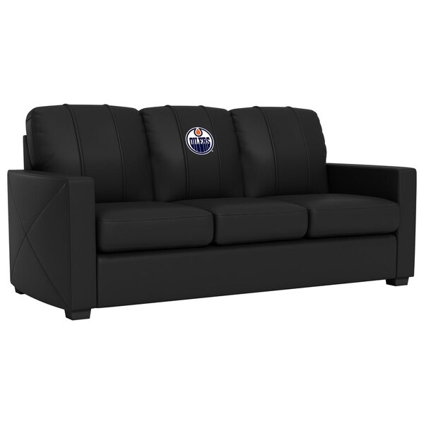 Dreamseat Silver Sofa with Edmonton Oilers Logo - XZ7759001SOCDBK-PSNHL41010