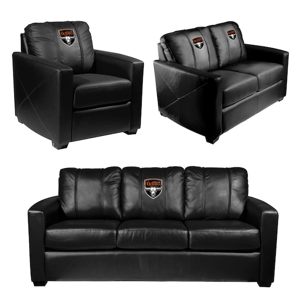 Dreamseat Silver Sofa with Kansas City Outlaws Primary Logo - XZ7759001SOCDBK-PSPBR0030