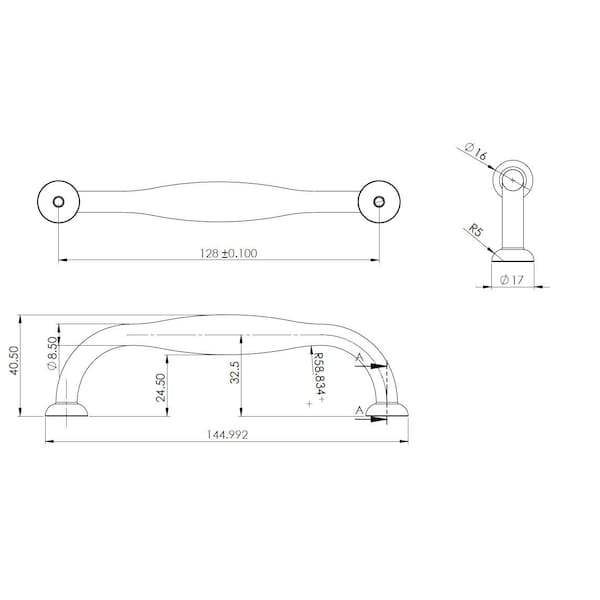 Richelieu 5 1/16 in (128 mm) Center-to-Center Durham Bronze Traditional Cabinet Pull - 6565128147