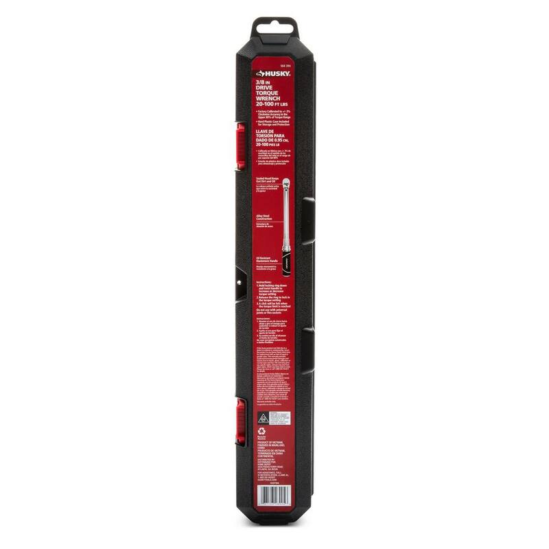 Husky 3/8 in. Drive Torque Wrench 20 ft./lbs. to 100 ft./lbs. - H3DTWA