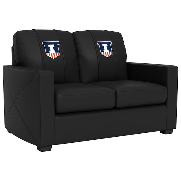 Dreamseat Silver Loveseat with Illinois Fighting Illini Logo - XZ7759003LSCDBK-PSCOL13600