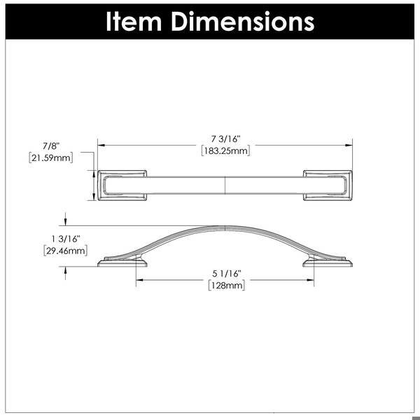 Hickory Hardware Dover Collection Pull 5-1/16 Inch 128mm Center to Center Brushed Golden Brass Finish - H078772BGB