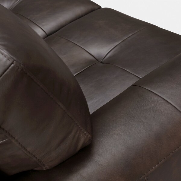 Armen Living Bergen 87" Espresso Genuine Leather Square Arm Sofa - LCBE3ES