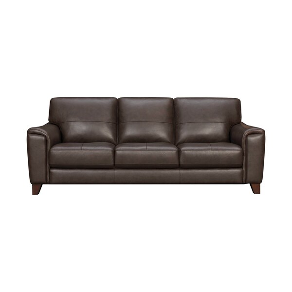 Armen Living Bergen 87" Espresso Genuine Leather Square Arm Sofa - LCBE3ES