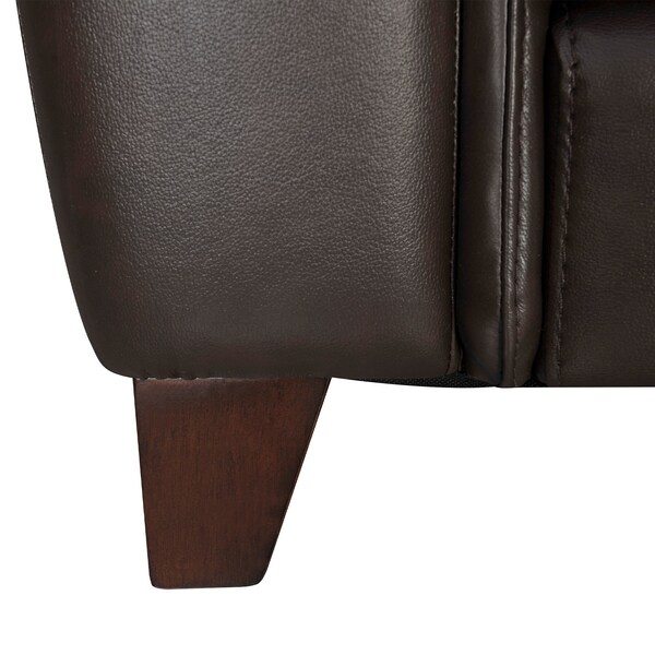 Armen Living Bergen 87" Espresso Genuine Leather Square Arm Sofa - LCBE3ES