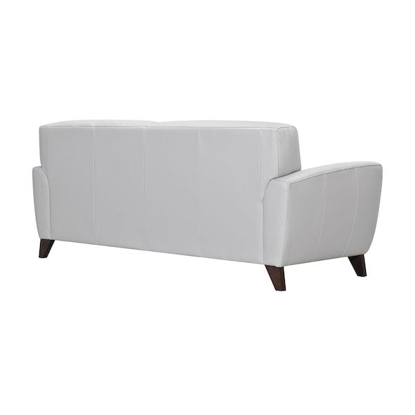Armen Living Jedd Contemporary Sofa in Genuine Dove Gray Leather with Brown Wood Legs - LCJD3DV