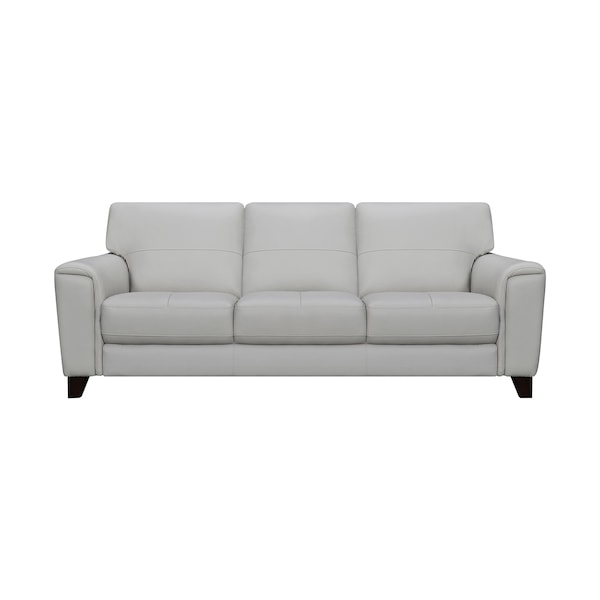 Armen Living Bergen 87" Dove Gray Genuine Leather Square Arm Sofa - LCBE3DV