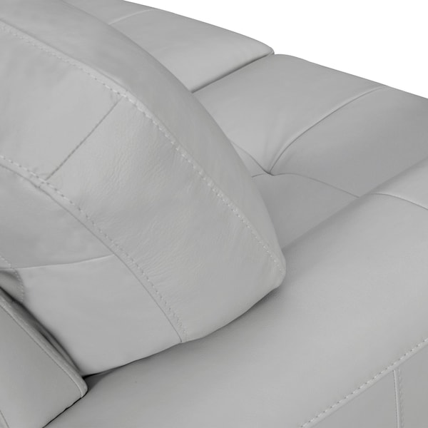 Armen Living Bergen 87" Dove Gray Genuine Leather Square Arm Sofa - LCBE3DV