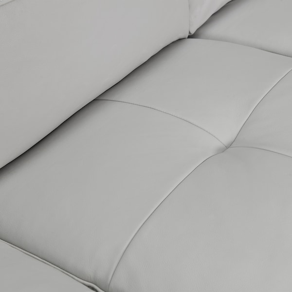 Armen Living Bergen 87" Dove Gray Genuine Leather Square Arm Sofa - LCBE3DV
