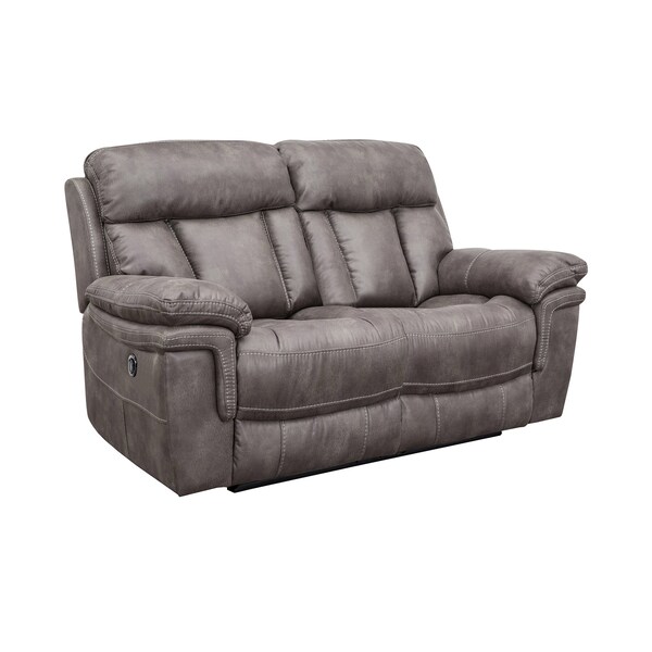 Armen Living Estelle Power Loveseat in Gunmetal Fabric - LCES2GM