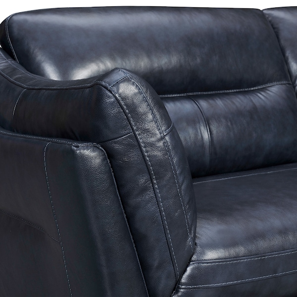 Armen Living Franz 87" Modern Blue Genuine Leather Sofa - LCFR3MBLU